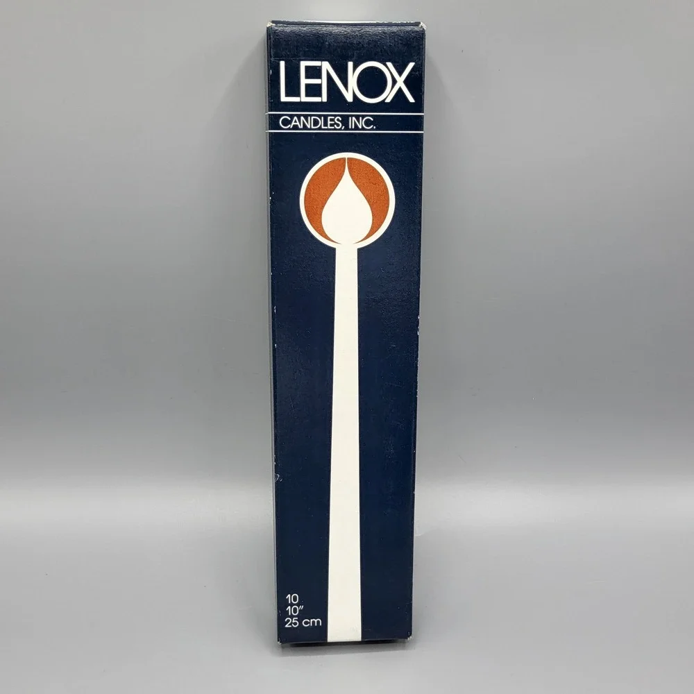 Lenox Taper Candles 10 Inch Vintage Boxed Set of 10 Blue 512-0335